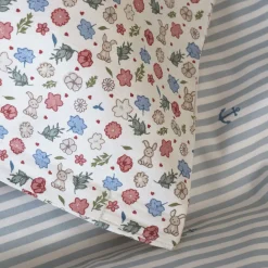 Baby sengetøj 70x100 cm - 100% økologisk bomuldssatin - Blomster