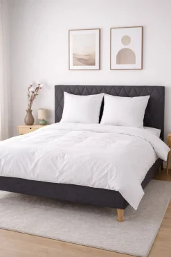 Bambus dobbelt sengetøj 200x220 cm - 100% bambus - Hvidt satinvævet