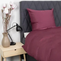 Bambus pudebetræk 60x63 cm - 100% bambus - Bordeaux satinvævet