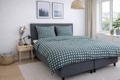 Bambus pudebetræk 60x63 cm - 100% bambus - Grøn ternet