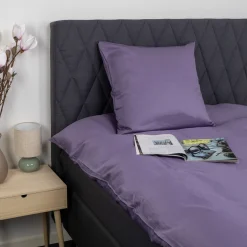 Bambus pudebetræk 60x63 cm - 100% bambus - Lilla satinvævet