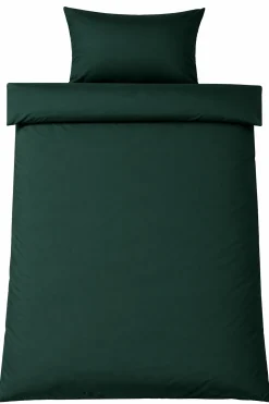 Bambus sengetøj 140x220 cm - 100% bambus - Mørkegrønt satinvævet