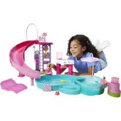 Barbie Dream Land poolsæt med rutsjebane - 17 dele