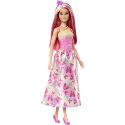Barbie prinsessedukke med pink hår og sommerfuglekjole - 30 cm