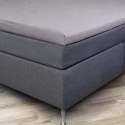 Blødt kuvertlagen 90x210 - 100% bomuldssatin - 8 cm i højden - Gråt lagen til topmadras - By Night satin lagen