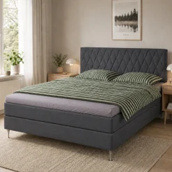 Blødt kuvertlagen 90x210 - 100% bomuldssatin - 8 cm i højden - Gråt lagen til topmadras - By Night satin lagen