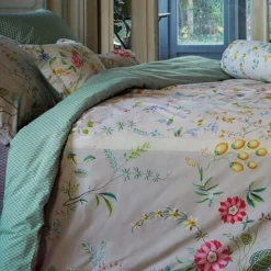Blomstret sengetøj - 140x200 cm - Petites Fleurs Khaki - Sengelinned med dobbeltsidet design - 100% bomuld - Pip Studio