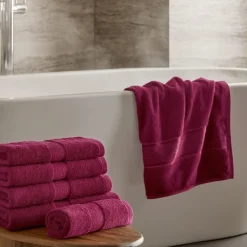 Bomulds håndklæde - 100% bomuld - Badehåndklæde 70x140 cm - Diamant - Aubergine
