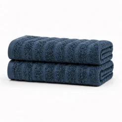Bomulds håndklæder - 100% kæmmet bomuld - Badehåndklæder 70x140 cm - 2-pak - Blå