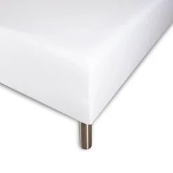 Boxlagen 70x200 cm - Hvid - 100% Bomuldssatin - Faconlagen til madras