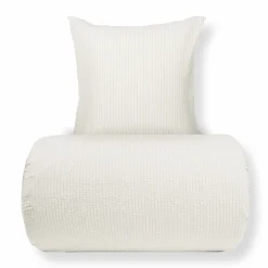 Dobbelt sengetøj 200x220 cm - Bæk og bølge - Microfiber - Hvid seer sucker
