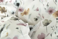 Dobbelt sengetøj 240x220 cm - Bomuldssatin - Hvidt blomster print
