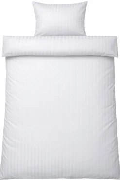 Dobbelt sengetøj 200x200 cm - 100% bomuldssatin - Klassisk hvide striber