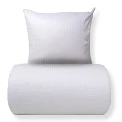 Dobbelt sengetøj 200x200 cm - 100% bomuldssatin - Klassisk hvide striber
