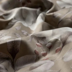 Dobbelt sengetøj 240x220 cm - Satin - Brunt vendbart blomster design