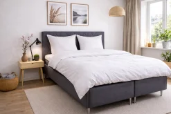 Dobbelt sengetøj 200x200 cm - Stonewashed - Firm white