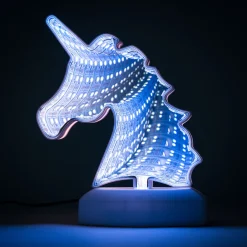 Enhjørning infinity lampe med farveskiftende LED-lys - 19x15 cm