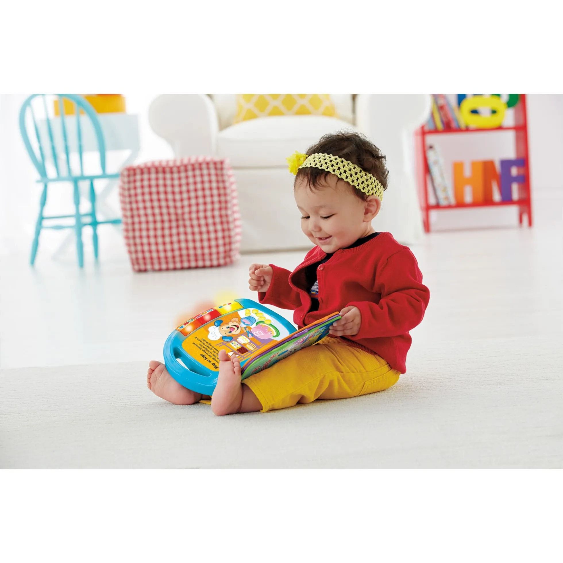 Fisher-Price Laugh & Learn læringsbog med rim, musik og lys - 6+ mdr