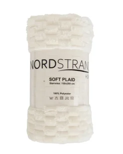 Fleece tæppe - vaffelstruktur - 150x200 cm - Blødt hvidt sofatæppe - Nordstrand Home