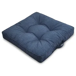 Futon hynde til havestol - 7 cm blød hynde - Mørkeblå havehynde til udendørs brug - Måler 50x50 cm - Nordstrand Home stolehynde