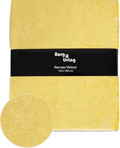 Gul velour dug - 9 meter dug - Nervøs velour - Blødt velour stof til borddug - Pakker med 3 meter
