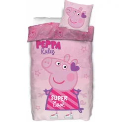 Gurli Gris sengetøj - 100% bomuld - Børnesengetøj 140x200 cm - Peppa rules