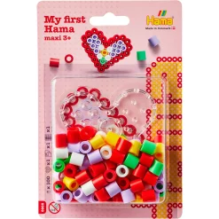 Hama Maxi lille perlesæt - 100 perler og 1 stiftplade - Hjerte