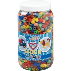 Hama Maxi perler i bøtte - 1400 perler - Varme farver