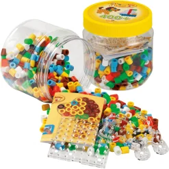 Hama Maxi perler i dåse - 400 perler og 2 stiftplader - Klasisske farver - Gul
