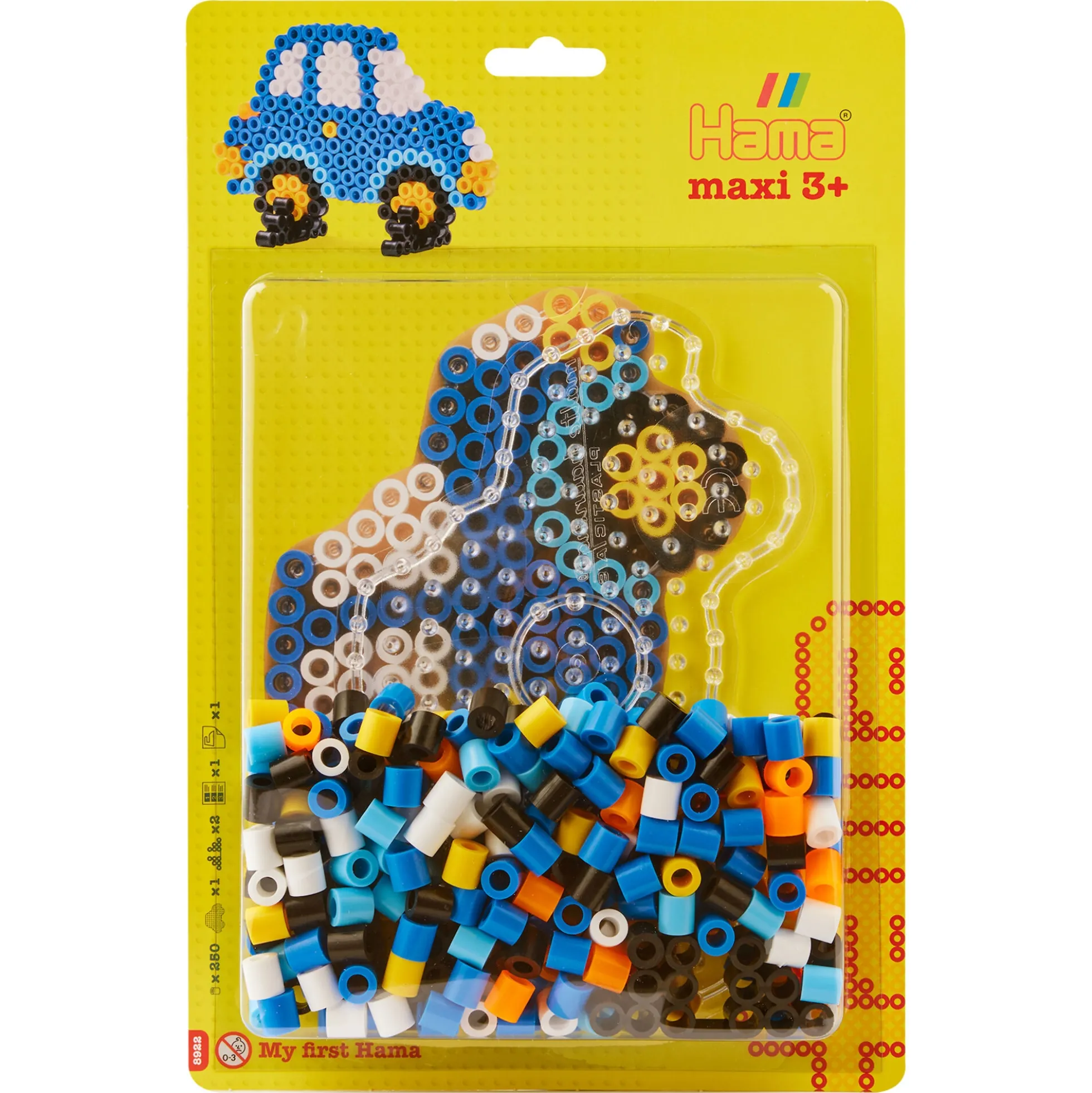 Hama Maxi perlesæt - 250 perler og 1 stiftplade - Bil