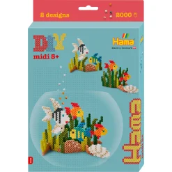 Hama Midi gaveæske - 2000 perler og 2 stiftplader - Fisk