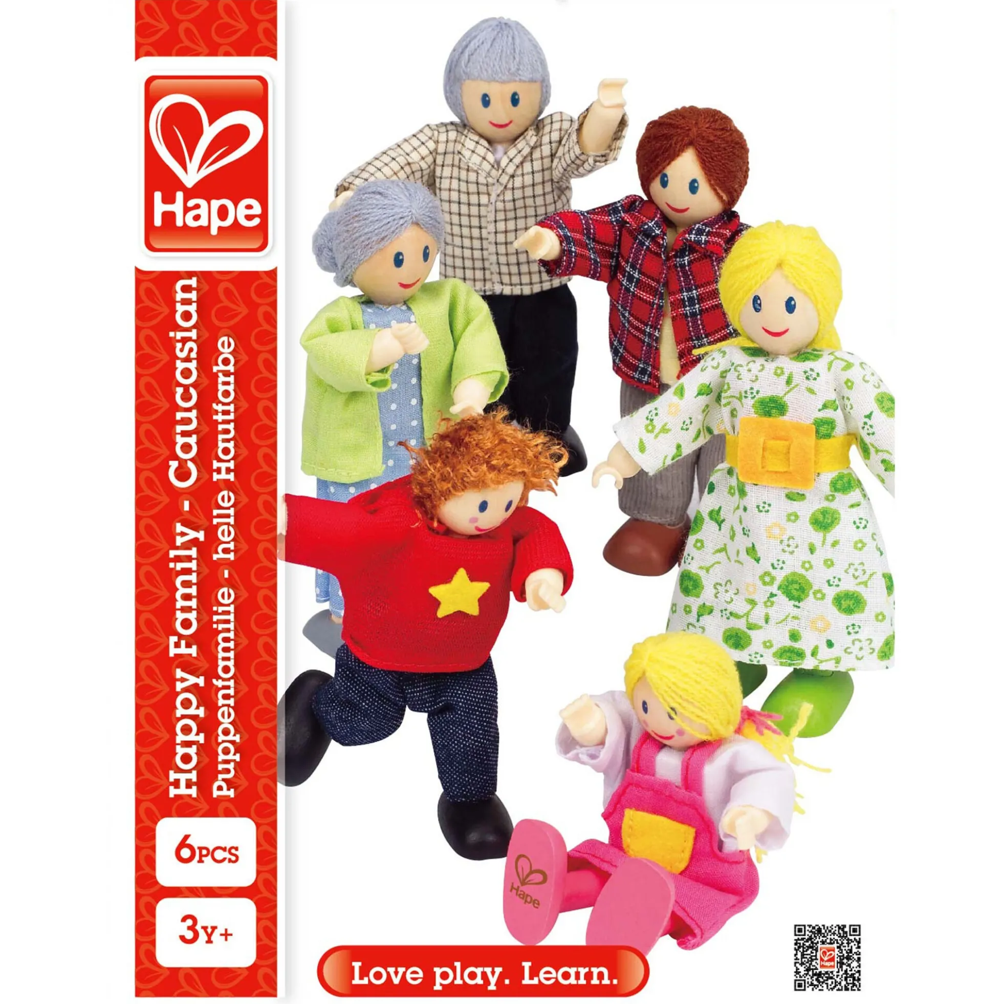 Hape dukkehusfigurer med bløde kroppe og lys hud - 6 stk