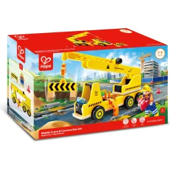 Hape mobilkran og byggesæt - byggekran med krankrog og tilbehør - 38x20 cm