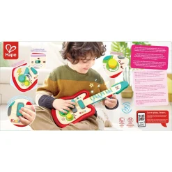 Hape Rainbow Rock guitar - musiklegetøj med lys, 5 sange og whammy bar - fra 3 år