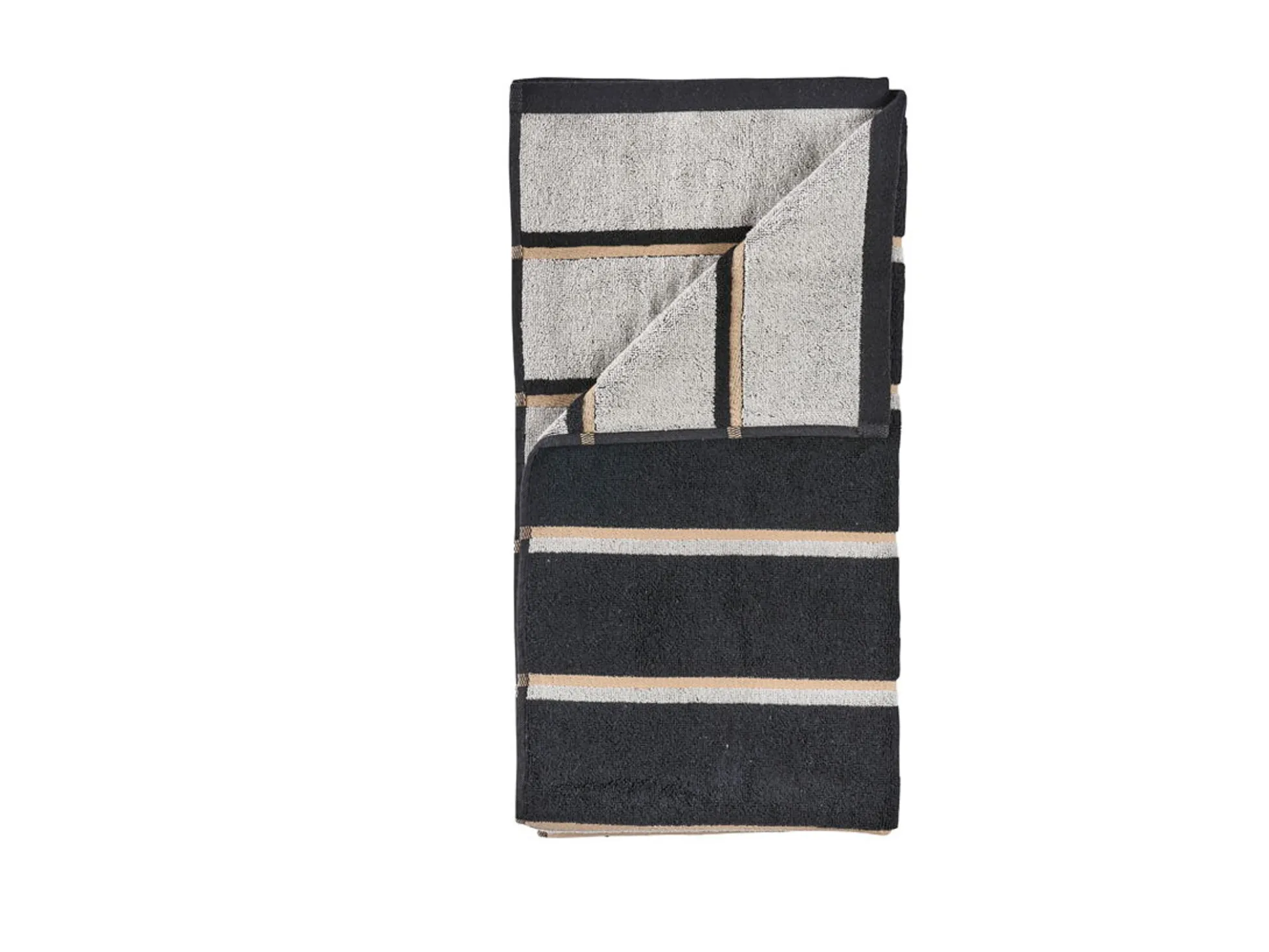 Håndklæde - 100% bomuld - 50x100 cm - Zone Denmark Sauna - Stribet Black