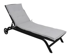 Hynde til solvogn - Grå universal hynde til liggestol - 5 cm skumfyld - God komfort & UV beskyttet betræk - Hynde til solseng - Nordstrand Home hynde