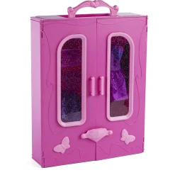 Judith garderobesæt med foldbar garderobe, dukke og tilbehør - 33x27 cm