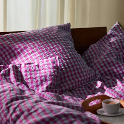 JUNA dobbelt sengetøj 200x220 cm - 100% økologisk bomuld - Bæk&Bølge fuchia