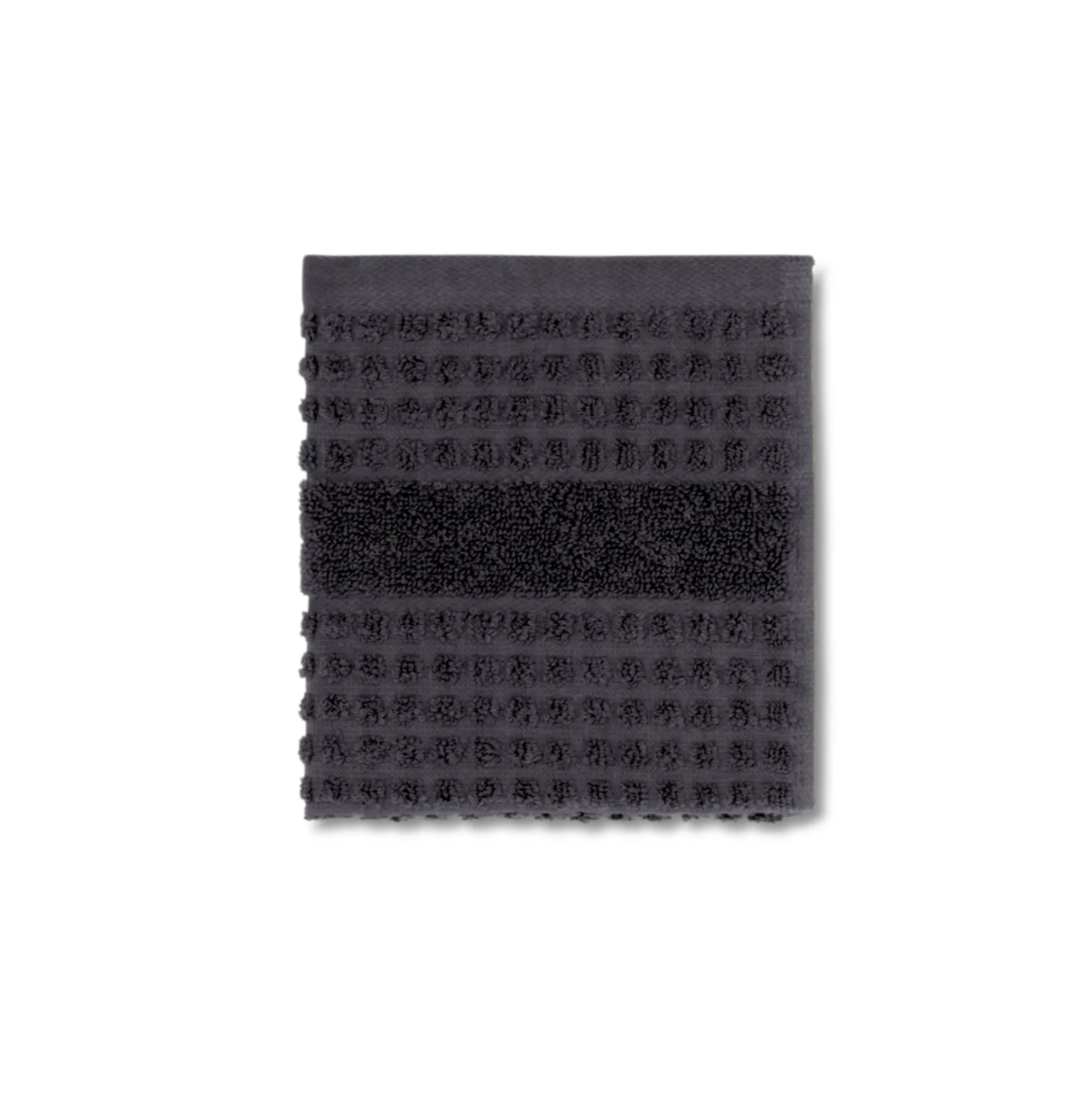 JUNA vaskeklud - 100% økologisk bomuld - 30x30 cm - Check mørkegrå