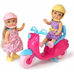 Kiki dukker med pink motorcykel - 11 cm