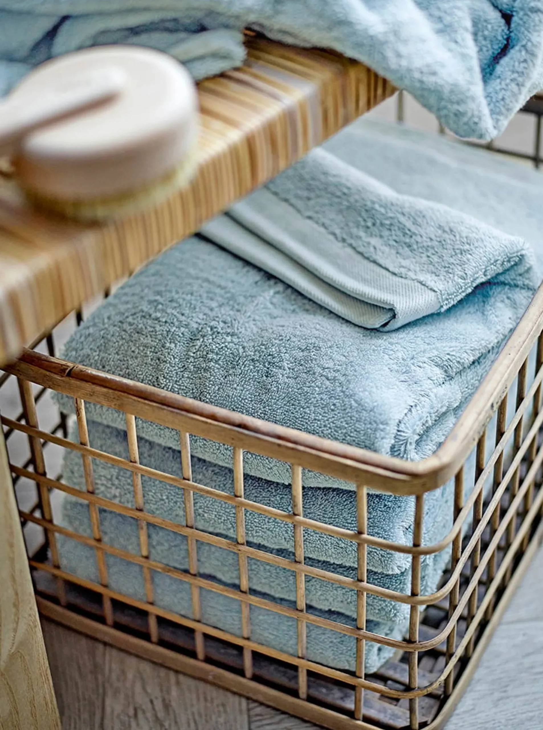 Økologisk håndklæde - 100% økologisk bomuld - Håndklæde lyseblå 50x100 cm - Södahl Organic Comfort - Linen blue