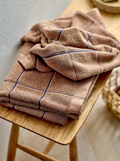Økologisk håndklæde - 100% økologisk bomuld - Håndklæde 50x100 cm - Södahl Vista - Brun ternet