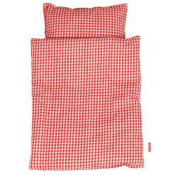 KREA dukke sengetøj - 25x30 cm - Rød og hvid ternet