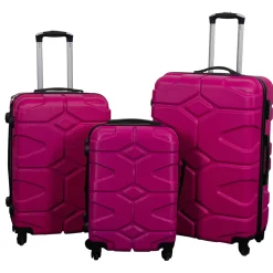 Kuffertsæt - 3 stk. - Hardcase rejsekufferter - Military Pink - Letvægts kufferter