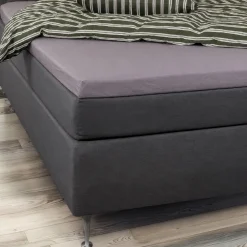 Kuvertlagen 180x200 cm - 100% blød bomuld - Højde 8 cm - Antracit gråt lagen til topmadras by Nordstrand Home