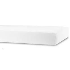 Lagen til barnevogn - 36x98 cm - Hvidt stræklagen - 100% Bomuld - Faconlagen til barnevognsmadras