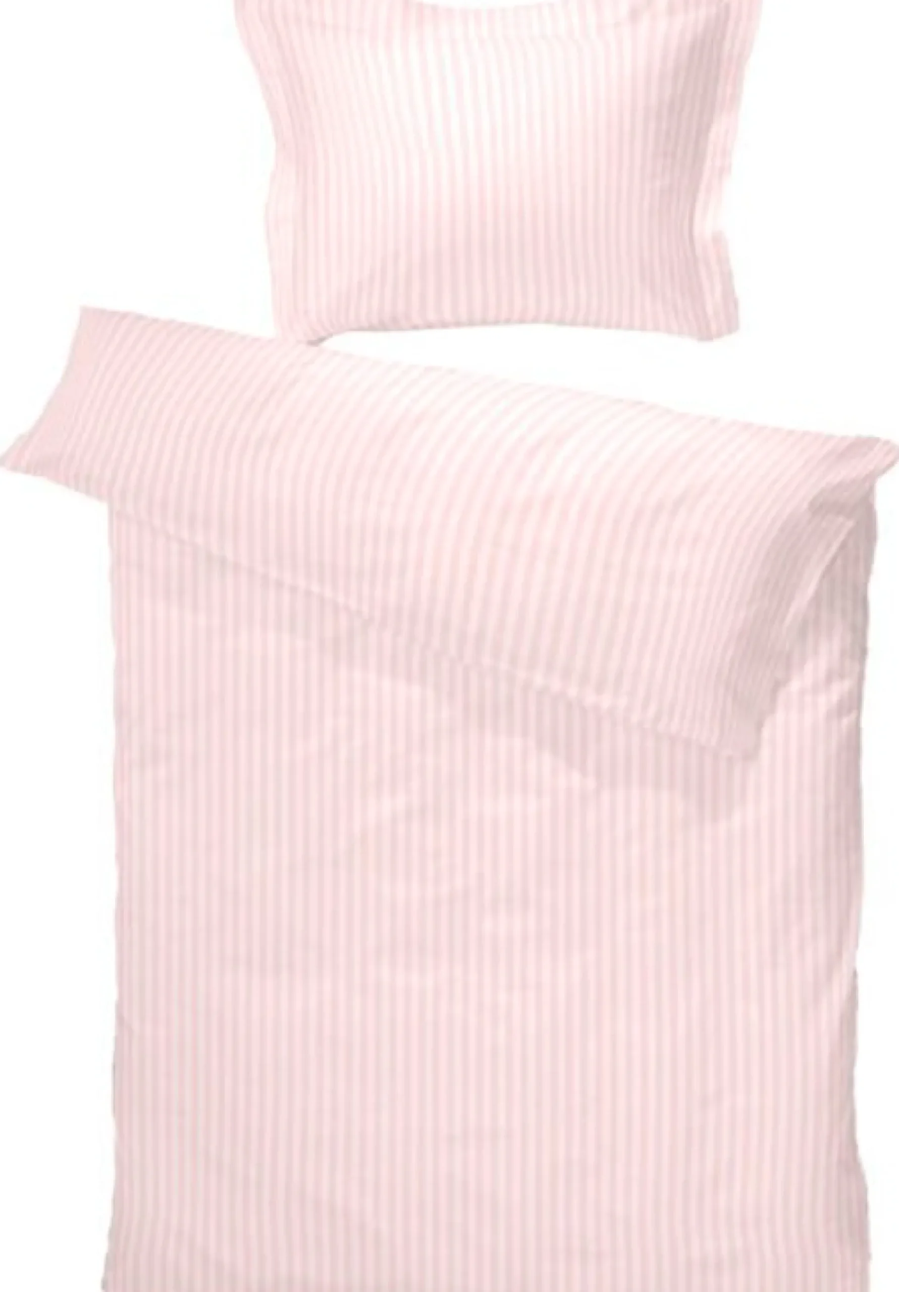 Lyserødt sengetøj - 100% egyptisk bomuldssatin - Baby sengetøj 70x100 cm - Turistripa - Smalle striber