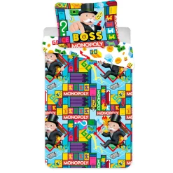 Monopoly sengetøj - 100% bomuld - Børnesengetøj 140x200 cm