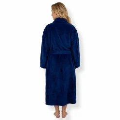 Morgenkåbe str. L/XL - 100% blød fleece - Blå