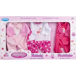 My Baby Love dukketøj med lyserøde outfits til 28-31 cm dukker - 3 sæt